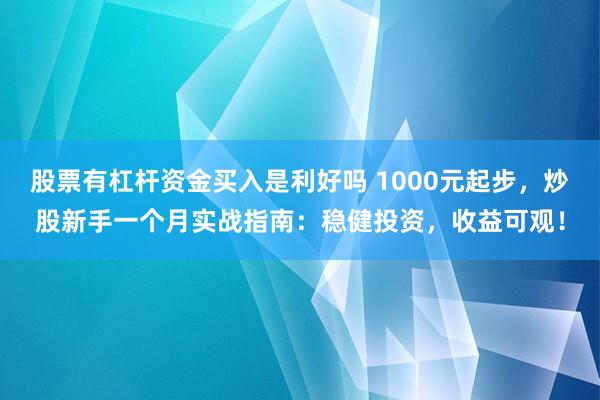 股票有杠杆资金买入是利好吗 1000元起步，炒股新手一个月实战指南：稳健投资，收益可观！