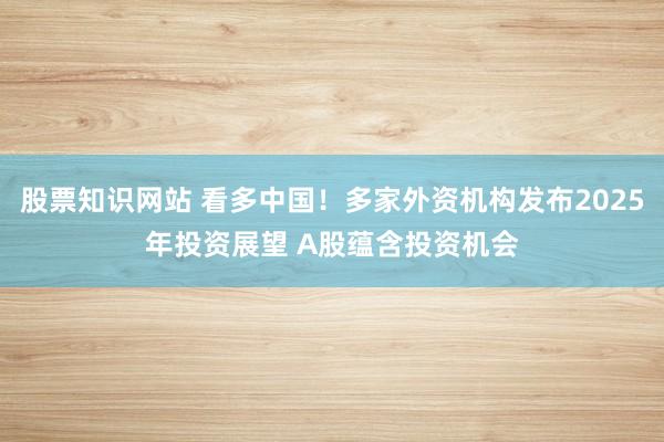 股票知识网站 看多中国！多家外资机构发布2025年投资展望 A股蕴含投资机会