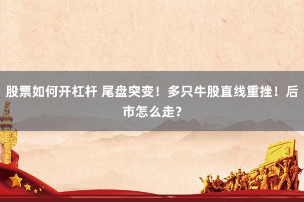 股票如何开杠杆 尾盘突变！多只牛股直线重挫！后市怎么走？