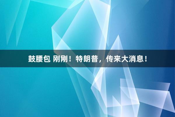 鼓腰包 刚刚！特朗普，传来大消息！