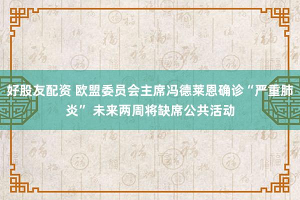 好股友配资 欧盟委员会主席冯德莱恩确诊“严重肺炎” 未来两周将缺席公共活动