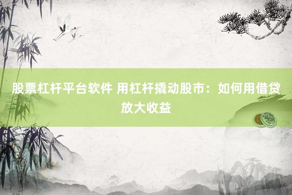 股票杠杆平台软件 用杠杆撬动股市：如何用借贷放大收益
