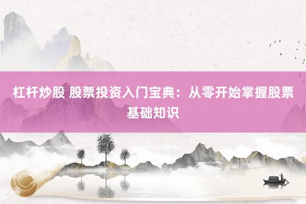 杠杆炒股 股票投资入门宝典：从零开始掌握股票基础知识