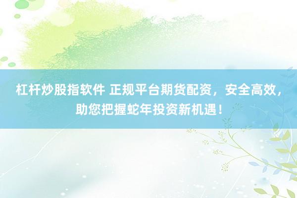 杠杆炒股指软件 正规平台期货配资，安全高效，助您把握蛇年投资新机遇！