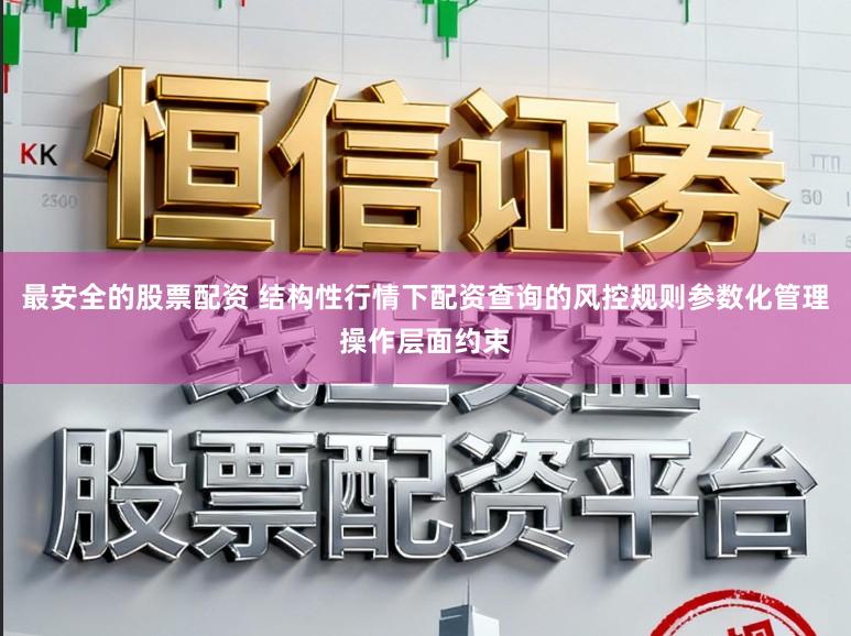 最安全的股票配资 结构性行情下配资查询的风控规则参数化管理操作层面约束