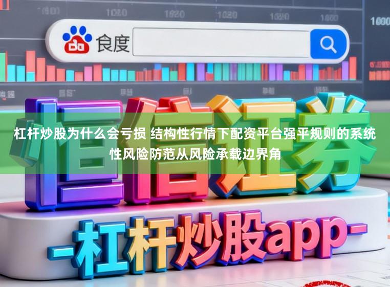 杠杆炒股为什么会亏损 结构性行情下配资平台强平规则的系统性风险防范从风险承载边界角